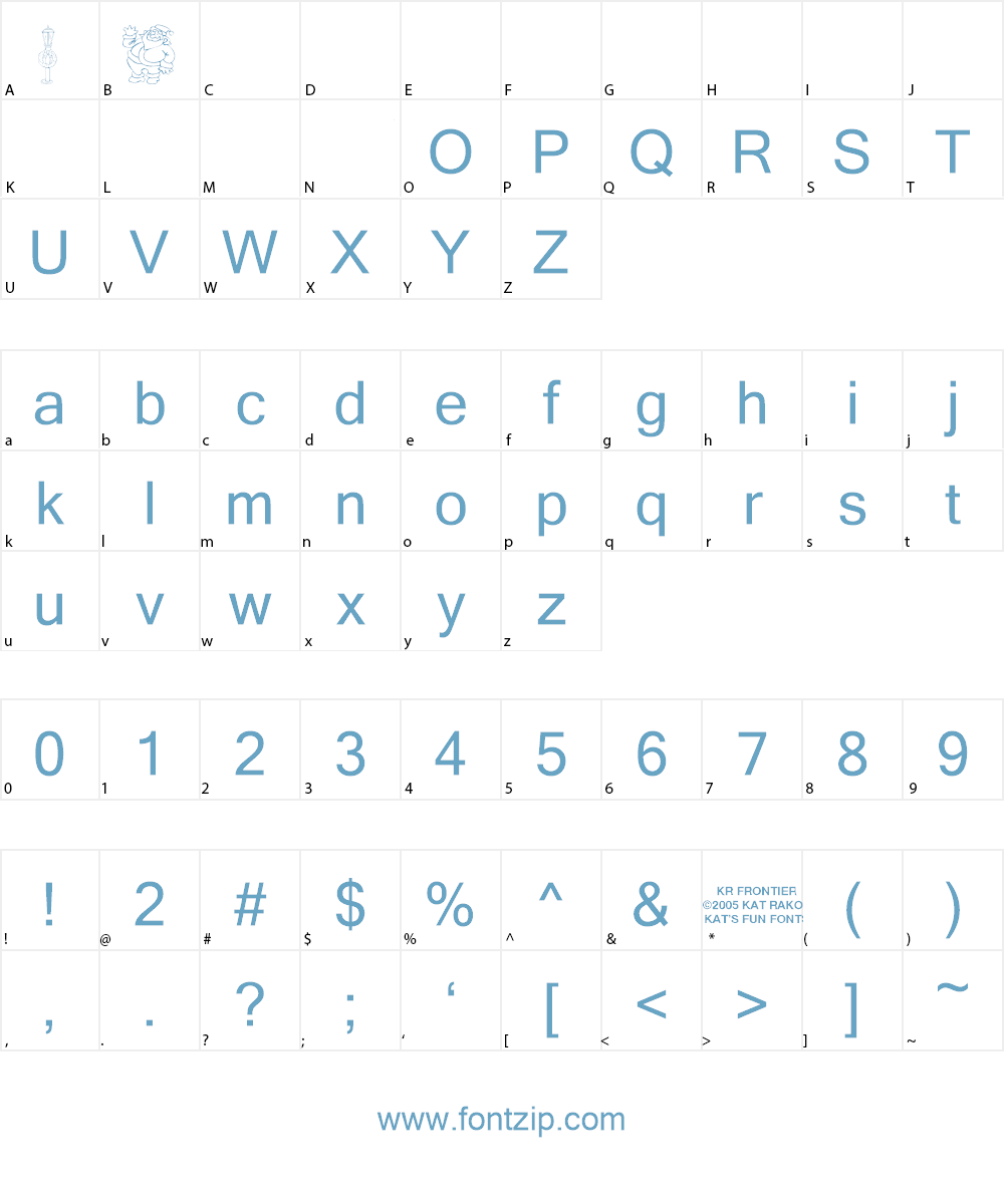 KR Christmas Jewels 2005 Font Character